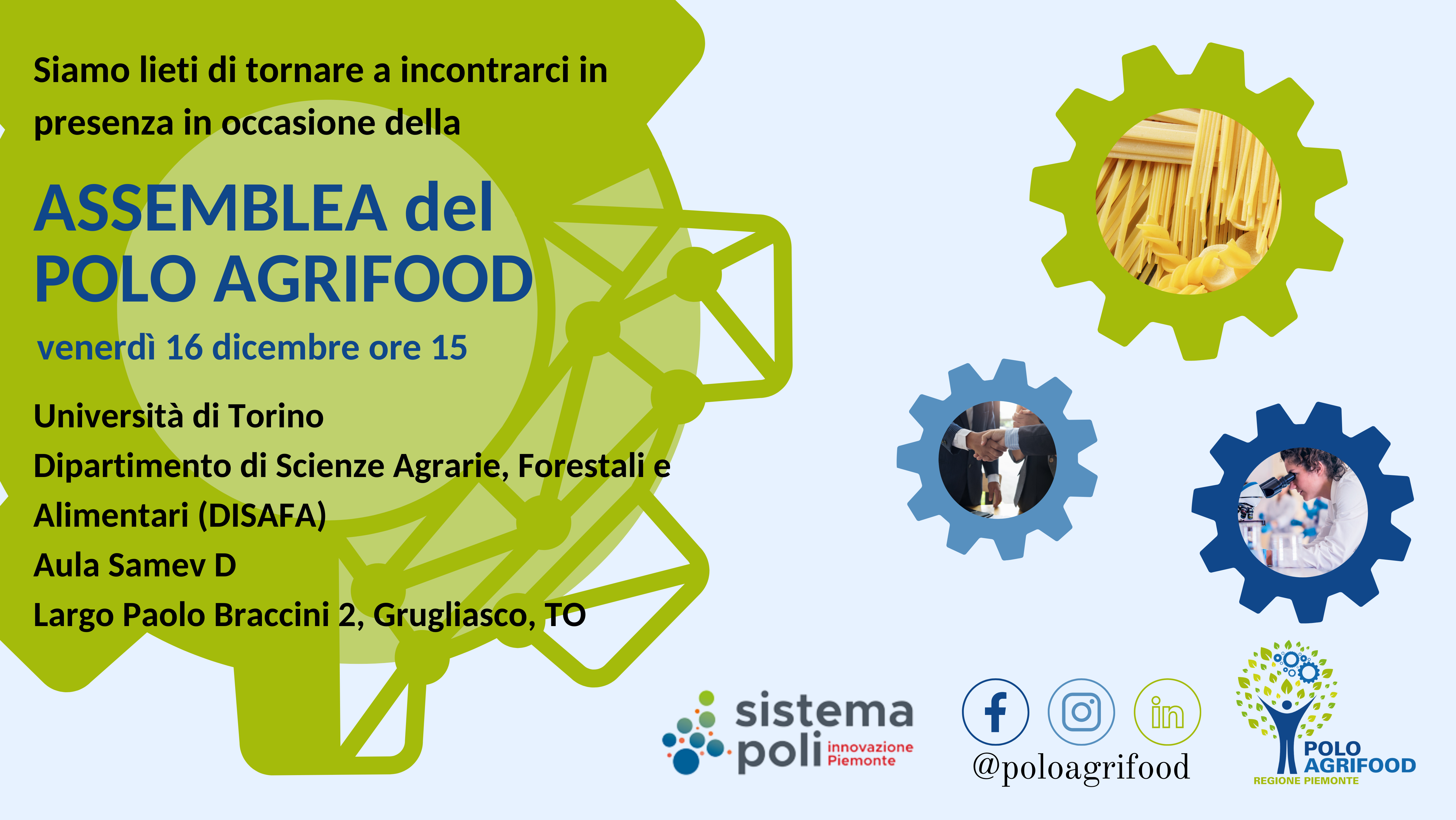 Assemblea Polo AGRIFOOD - 16 Dicembre ore 15.30